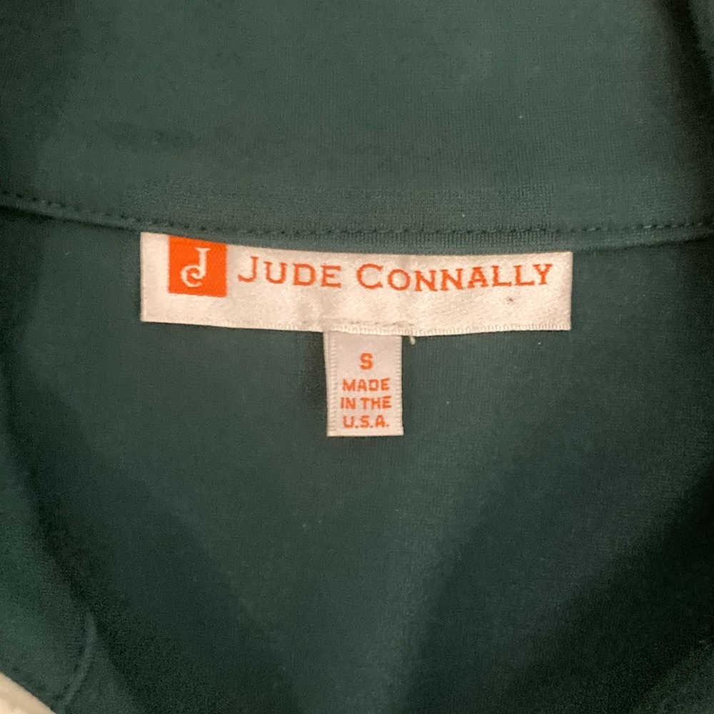 Jude Connally Forest Green Long Sleeve Zip-Front Dress with White Trim - Picture 4 of 11